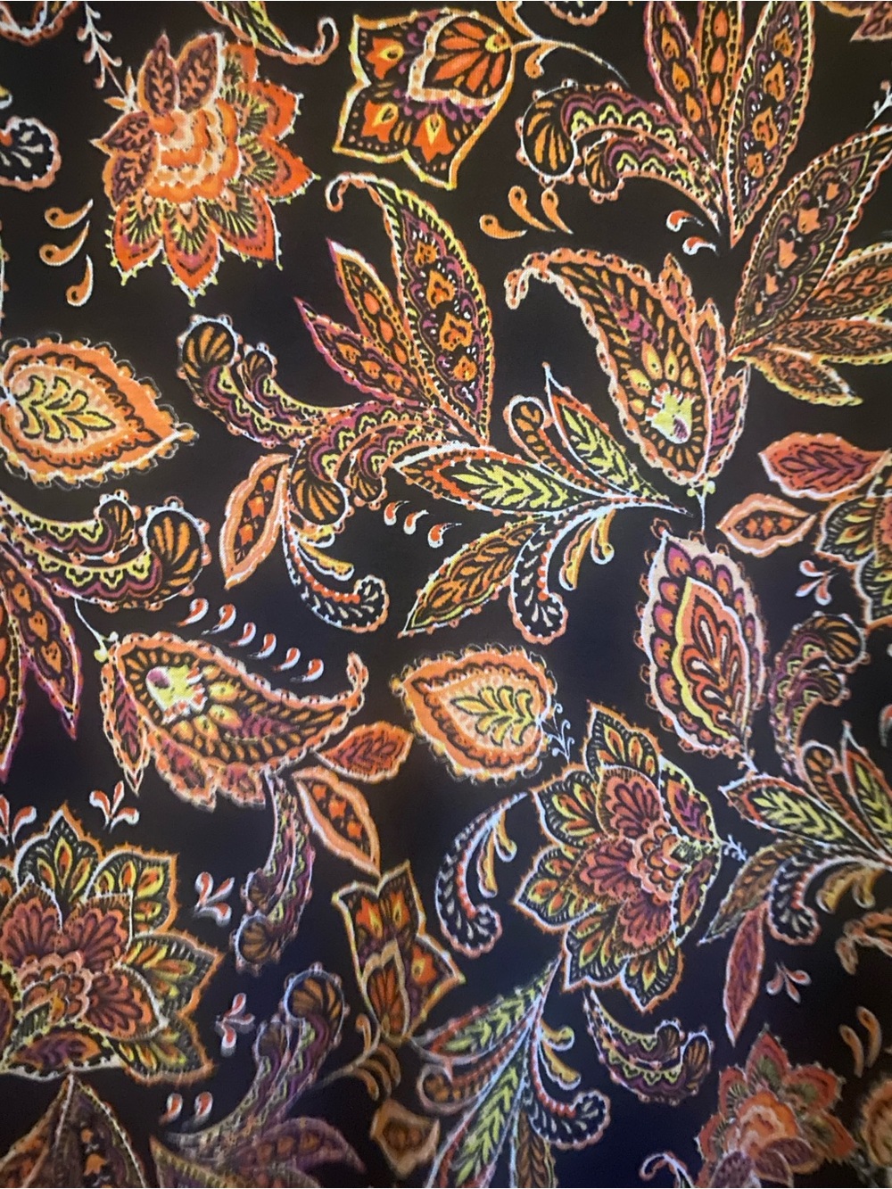 Allison Brittney - NWT Orange and Yellow Paisley Dress size large - Picture 3 of 3